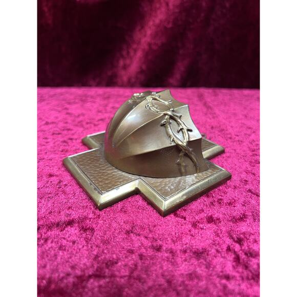 Vintage Religio Wall Decor Metal Holy Water Font Crown Of Thorns West Germany - Picture 2 of 13